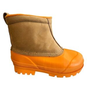Superga Alpina Rubber Duck Boots Nubuck Leather NIB Orange EU 38 US 7.5